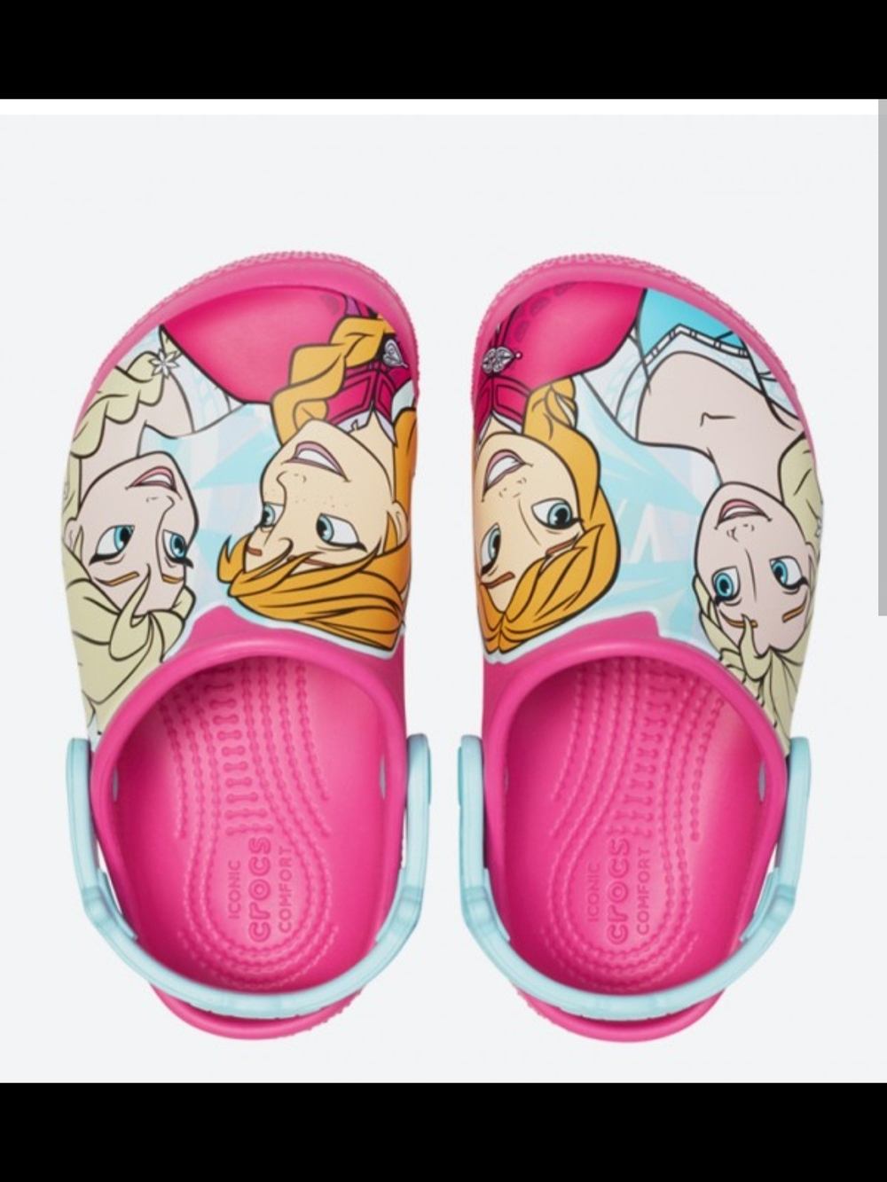 CROCS Kids Pink & Light Blue Frozen Character Clogs